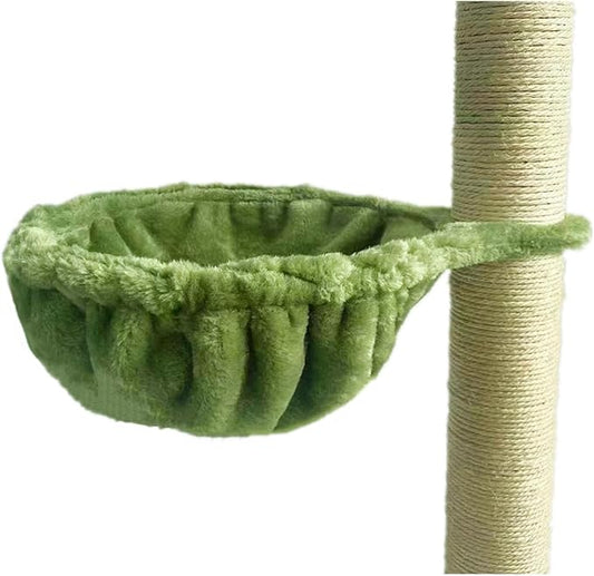 SHENGOCASE 14.6" 2-Pack Green Nest Basket Lounger Hammock Bed Replacement for Cat Tree Tower, 5-Pack Hanging Toys, Cat Tree Accessories Hammock Attachment (Large 2pcs, Green)