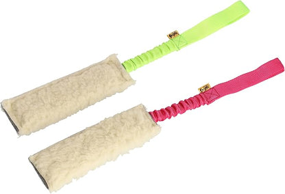 Dingo Tug Toys for Dog, Faux Fur Handle Bungee Agility Motivation Reward Z30021 (Wool)