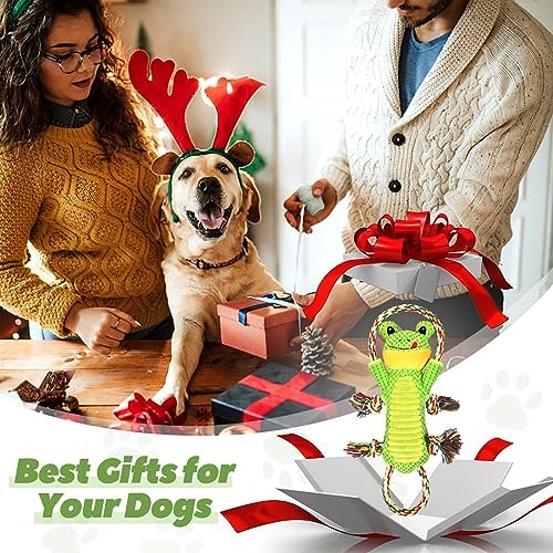 Letsmeet Plush Dog Toy with Crinkle Paper and Ropes - Small Interactive Puppy Toys for Medium to Large Dogs - Image 7