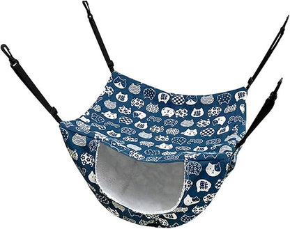 Adjustable Hanging Bed for Pet Cats Machine Washable Resting Hammock with Stable Rope for Cage Cats Tree
