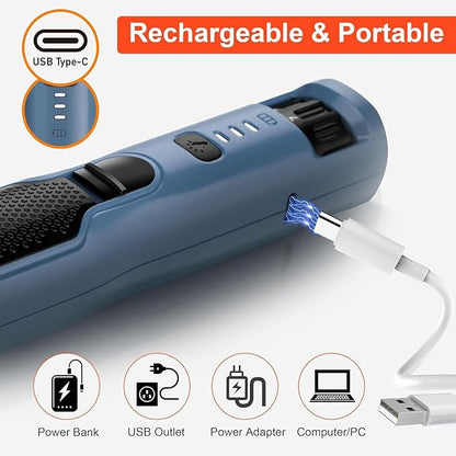 7-Speed Dog & Cat Nail Grinder with Light - Ring LED Safe to Avoid Overcut, Quiet Low Vibration & Powerful Fast, Cordless Rechargeable Toenail Trimmer for Small & Large Puppy & Breeds Paws(Orange)
