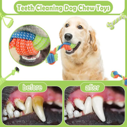 6Pack Dog Rope Toys, Interactive Tough Chew Toys for Small and Medium Dogs, Clean Teeth and Relieve Boredom, Tug of War, Aggressive Chewers, Cotton Rope Knot Puppy Dental Toy