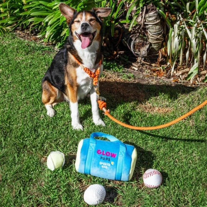 Glow Pups Dog Toys Plush Sports Balls with Squeakers, 3 Pack: Tennis, Baseball, and Golf Dog Toy, Interactive Hide and Seek Play, Durable Construction, 3" Size, Fun Ball Fetch Toy