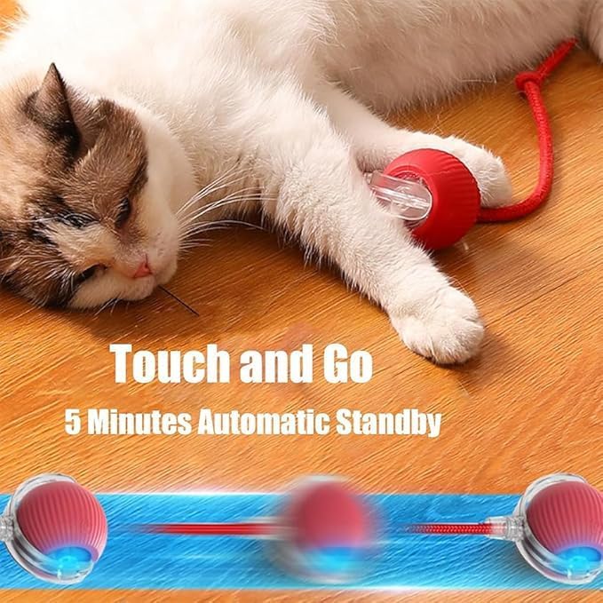 Valentines Day Gifts 2025 New Electric Dog Ball Toy,Electric Ball Dog Toy for Cat,360° Smart Automatic Interactive Rolling Dog Ball, Smart Interactive Pet Toy Ball,Automatic Dog Toy