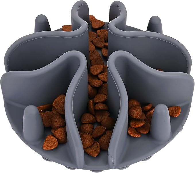 Slow Feeder Insert for Dogs & Cats, 3 Sizes Food-Grade Silicone Anti-Choking Puzzle Feeder, Non-Slip Suction Cup Design, Fits Most Bowls, Bloat Stop Pet Feeding Solution