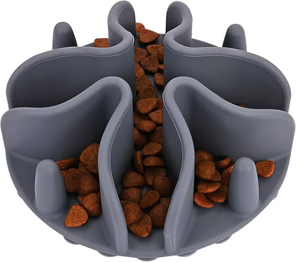 Slow Feeder Insert for Dogs & Cats, 3 Sizes Food-Grade Silicone Anti-Choking Puzzle Feeder, Non-Slip Suction Cup Design, Fits Most Bowls, Bloat Stop Pet Feeding Solution