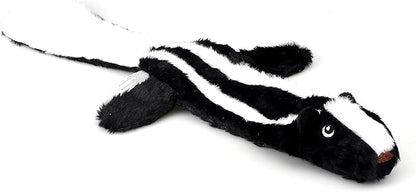 5 Pack Plush No Stuffing Double Squeaker Dog Toys, Tiger, Raccoon, Skunk, Fox, and Lion for Small, Medium and Large Dogs