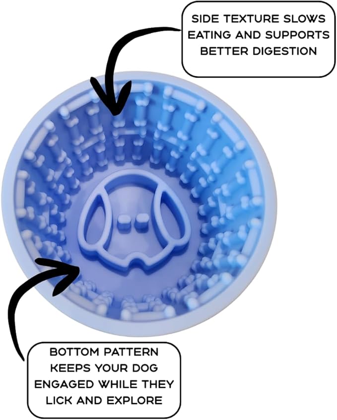 Buddy Bowl Dog Slow Feeder Lick Bowl, Silicone, for Mealtime & Bath Time, Promotes Calm & Healthy Eating, All Dog Sizes