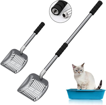 Cat Litter Scoop,Metal Long Handle Kitty Litter Coop Scooper,Heavy Duty Cats Pooper for Litter Box Pet Poop Shovel,Chicken Poop Scooper 32inch
