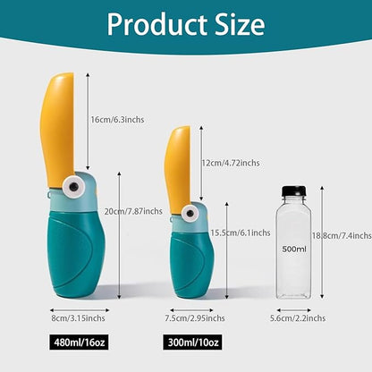 Portable Dog Water Bottle Large 17oz - Insulated, Collapsible & Leak-Proof Water Dispenser for Dogs On-The-Go - Lightweight Travel Water Bowl for Hiking, Walking, Outdoor (Green)
