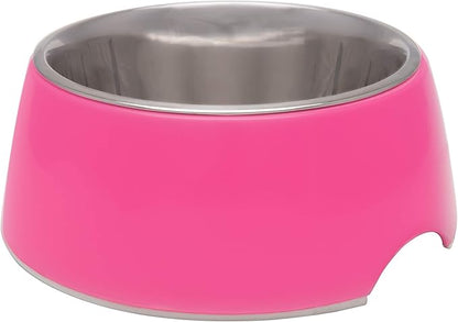 Loving Pets - Retro Bowl Dog Food Water Bowl No Tip Stainless Steel Elevated Pet Bowl No Skid Spill Proof (Small, Pink)