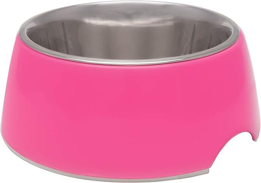 Loving Pets - Retro Bowl Dog Food Water Bowl No Tip Stainless Steel Elevated Pet Bowl No Skid Spill Proof (Medium, Pink)