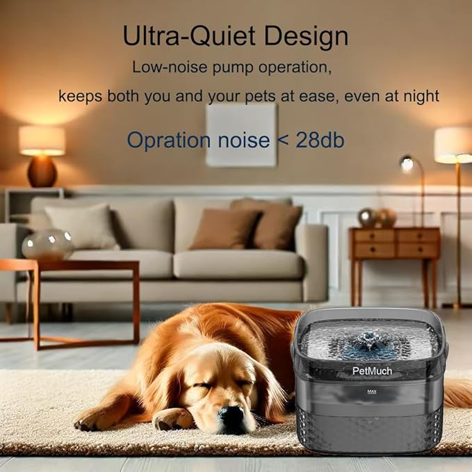 2.4Gal/9L Pet Water Fountains for Medium and Large Dogs and Multiple Cats Large Capacity Automatic, Dog Water Fountains with Filters (Dog Fountain 1 Filtesr + 1 Sponges)