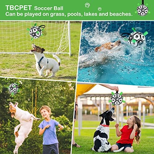 Dog Toys Soccer Ball with Straps, 6'' World Cup Interactive Dogs Toys for Tug of War, Yard Game, Water Toy, Herding Ball for Dogs Small & Medium, Puppy Birthday Gifts Outdoor Jolly Ball Boredom Buster - Image 2