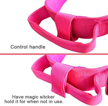 Xqpetlihai Tactical Dog Collar Adjustable Military Nylon Dog Collar with Control Handle and Heavy Duty Metal Buckle for Medium and Large Dogs (Pink,M)