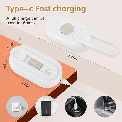 Cat Steam Brush for Shedding, 4 in 1 Rechargeable Steam pet Brush for Indoor Cats and Dogs, Massage, Anti-Static, Cleaning, Shedding & Combing All In One! (White)