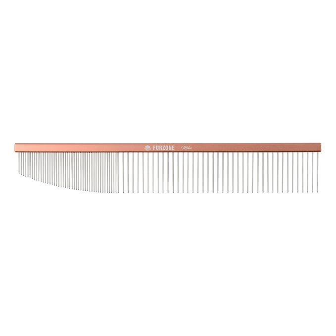 Furzone 2-in-1 Greyhound Comb for Dogs, Meler Greyhound Comb (Half Curved/Coarse), 86 Stainless Steel Pins Dog Comb, Aluminum 24.5cm Handle, Lightweight, Remove Dogs’ Eye Debris, Fur Tangle Free