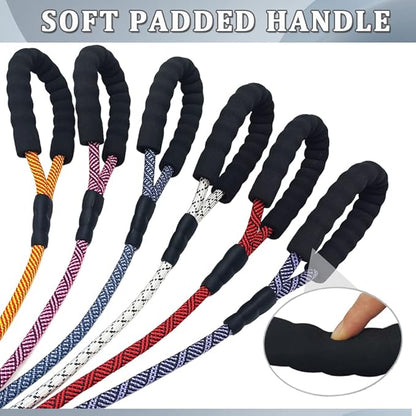 MayPaw Heavy Duty Rope Dog Leash, 3/4/5/6/7/8/10/12/15 FT Nylon Pet Leash, Soft Padded Handle Thick Lead Leashes for Large Medium Dogs (Navy, 1/2" * 6')