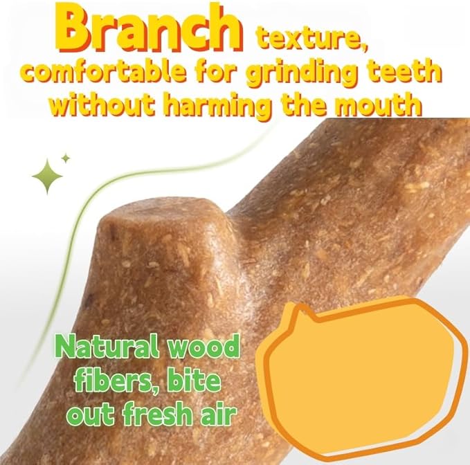 Puppy Teething Toys: Natural Puppies Chew Toys to Clean Teeth or Relieve Boredom - Suitable for Small Dogs 2-10lbs - 2 Pack Chicken Bone + Branch