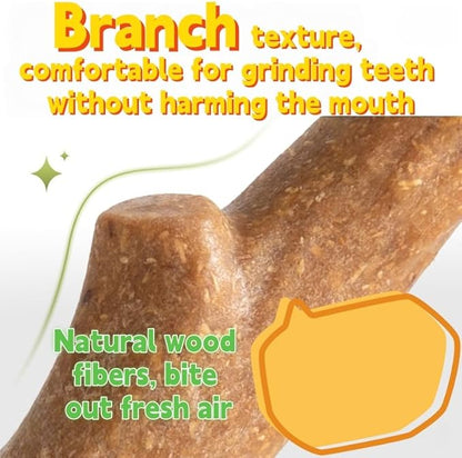 Puppy Teething Toys: Natural Puppies Chew Toys to Clean Teeth or Relieve Boredom - Suitable for Small Dogs 2-10lbs - 2 Pack Chicken Bone + Branch