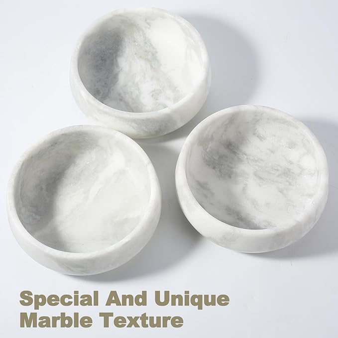 Marble Dog Bowl, 5lbs Non-Slip Cat and Dog Food Bowl Dish, Non-Tipping Weighted Puppy Pet Dish, Grey Stone Durable Food and Water Bowls, Easy to Clean, Holds 4 Cups
