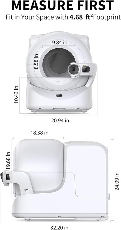 PETKIT Purobot Ultra Auto Waste Packing & Multi-Cat Toilet Behavior Ai Camera Tracking Automatic Self-Cleaning Cat Litter Box, Smart Robot with 5G WiFi App Control&Integration Safety&Odor Free