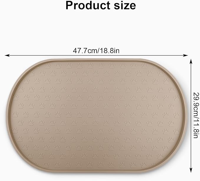 KPWACD Dog Food Mat Anti-Slip Bowl Mats for Food and Water, High-Lips Waterproof Pet Placemat Prevent Messy Spills to Floor, Silicone Puppy Feeding Trays for Large Medium Small Dogs Cats