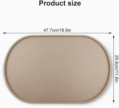 KPWACD Dog Food Mat Anti-Slip Bowl Mats for Food and Water, High-Lips Waterproof Pet Placemat Prevent Messy Spills to Floor, Silicone Puppy Feeding Trays for Large Medium Small Dogs Cats