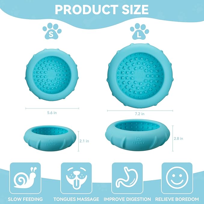 Dog Lick Bowl, Bestalk Wobbly Freeze Bowl Enrichment Feeder for Dogs, Anxiety Relief Lick Mat Puzzle Toy for Distraction, BPA Free Silicone, Dishwasher Safe(Teal,L)