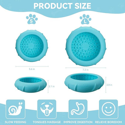 Dog Lick Bowl, Bestalk Wobbly Freeze Bowl Enrichment Feeder for Dogs, Anxiety Relief Lick Mat Puzzle Toy for Distraction, BPA Free Silicone, Dishwasher Safe(Teal,L)