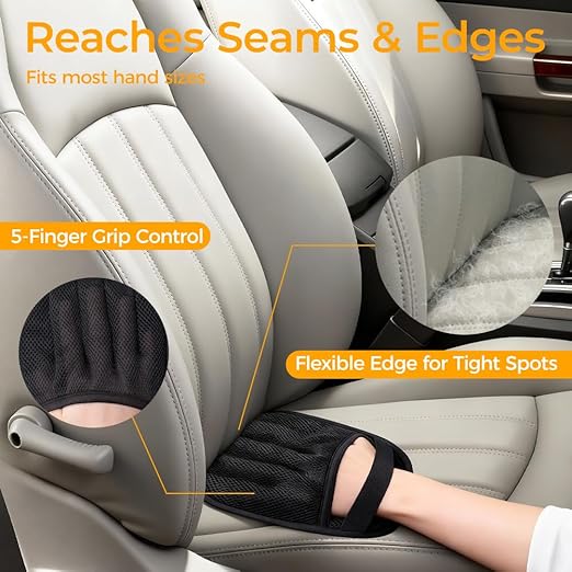 Electrostatic Pet Hair Remover Gloves, 2-Pack Reusable Washable 5-Finger Grooming Mitts for Dog & Cat Fur, Lint Remover for Couch, Furniture, Carpet, Clothes, Car Seats
