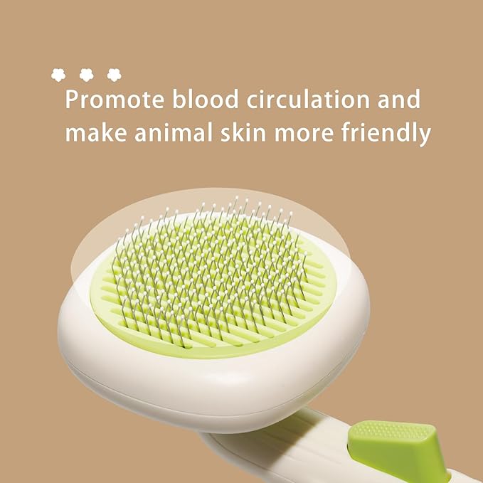 Pet Massage Comb, Knot Opening Comb, Self-Cleaning, Cat And Dog Universal, One Click Hair Removal,Pet Supplies Hair Remover Tool, White Green - Persimmon Style, 1 piece, 1 sale