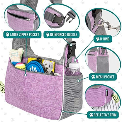 PetAmi Dog Sling Carrier Small Dogs, Hands Free Crossbody Carrier, Purple - Image 4
