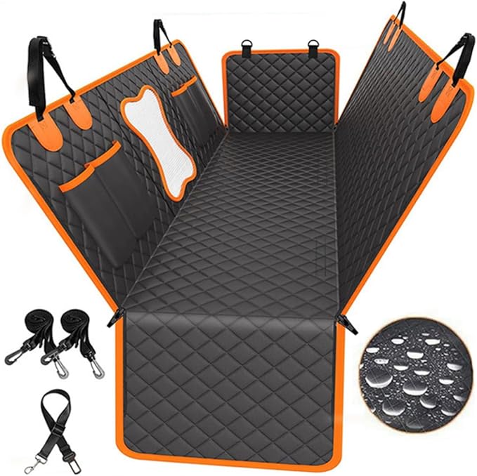 Dog Car Seat Cover for Infiniti G25X Q70h QX4 Qx60 G20, Pet Cover for Dogs Car Protector Seat Waterproof Scratch Proof Nonslip Dog Hammock with Mesh Visual Window & Pockets