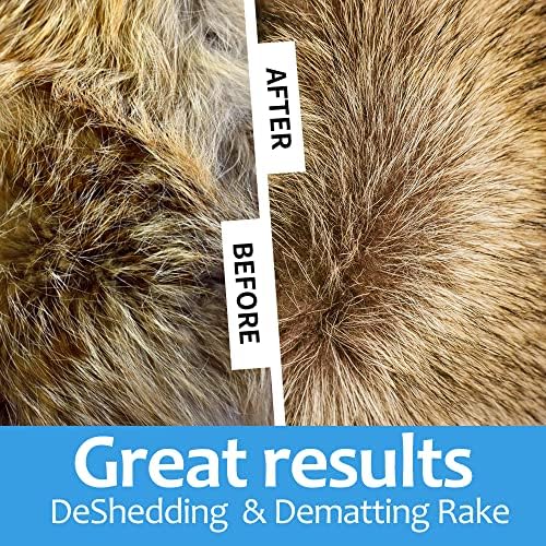[ 2 in 1 design ] Undercoat Rake and Deshedding Tool for Dogs and Cats - Dematting Comb for Long Hair Pets, Grooming Brush to Clear Mats, Tangles and Reduce Shedding by 95% - Image 3