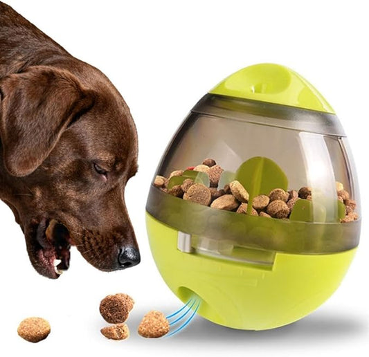 Interactive Dog Treat Toy Adjustable Treat Dispensing Ball Food Dispenser Tough Slow Feeder Puppy Enrichment Training Toy Pet Interactive Chase Toys for Small Medium Dogs Gift for Pets (Green)