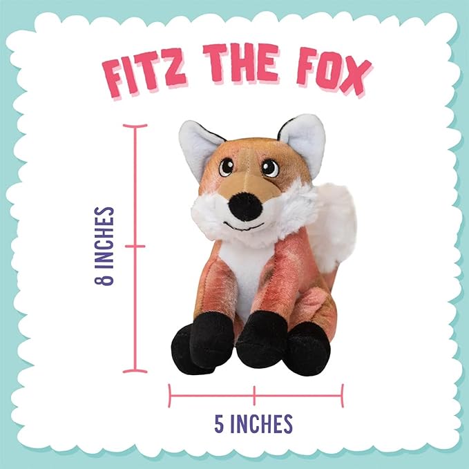 Snugarooz Fitz The Fox Dog Toy with Repair Patch – Soft & Durable Plush - Crinkle & Squeaker – Perfect for Small to Medium Dogs - Fun Play & Cuddles