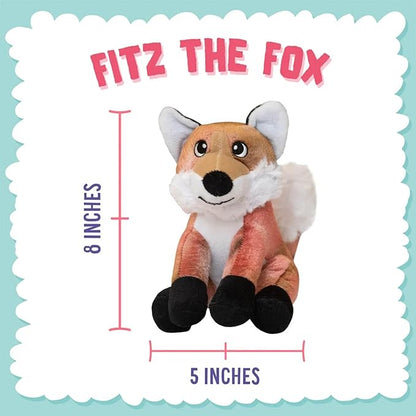Snugarooz Fitz The Fox Dog Toy with Repair Patch – Soft & Durable Plush - Crinkle & Squeaker – Perfect for Small to Medium Dogs - Fun Play & Cuddles