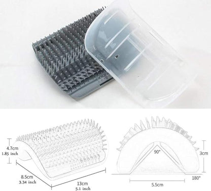 IMISNO Cat Self Groomer Toy Wall Corner Massage Comb Perfect Massager Brush with Catnip (4 PCS Gray)