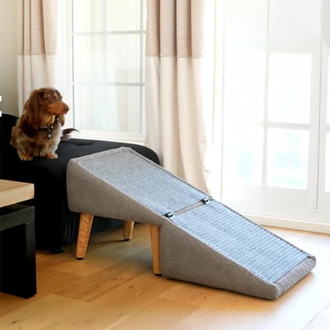 Split Ottoman Dog Ramp, Suitable for Porch Steps, Outdoor, Multifunctional Folding Ramp Stairs, Bed and Sofa Integrated, Large and Small Dog Pet Sofa Steps, 13.8 Inches (Grey)