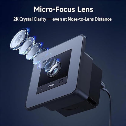 2K HD Aquarium Camera, 140° Wide-Angle Anti-Glare Night Vision WiFi, Aquarium Camera for Fish Tank, for Reptile Terrarium with AI Motion Detection 2-Way Audio (Black)