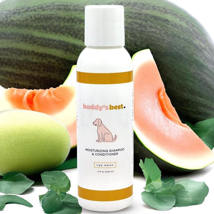 Buddy’s Best 4oz Variety Pack Dog Shampoo and Conditioner with Shea Butter, Oatmeal, Biotin, and Aloe Vera, Alcohol-Free Deep Moisturizer for Dry, Itchy Skin and Coats