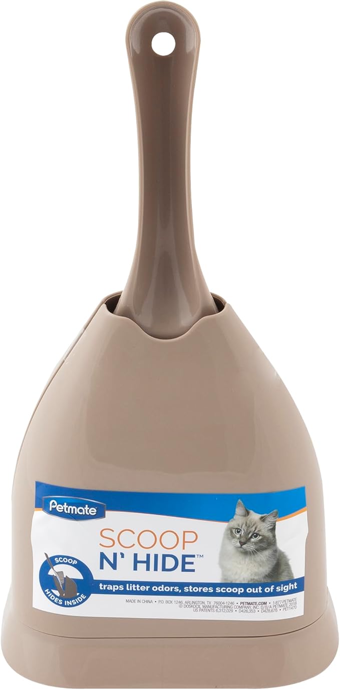 Petmate Scoop N' Hide Cat Litter Scoop with Discreet Holder; Titanium