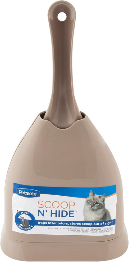 Petmate Scoop N' Hide Cat Litter Scoop with Discreet Holder; Titanium