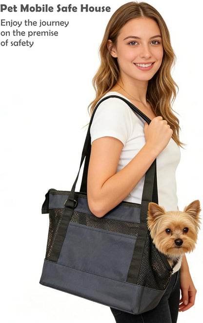 Dog Purse Carrier for Small Dogs with Pocket,Dog Carriers Soft Sided,Pet Carrier Purse for Puppy and Cats Up to16 lbs,Dogs and Puppies Tote Bag Carrier,Collapsible Travel Puppy Carrier