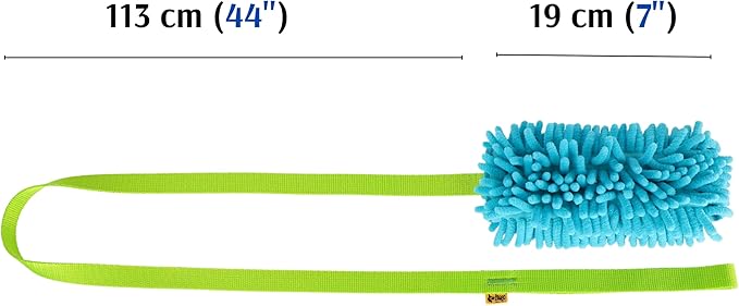 Dingo Waldemar Rutkowski Shaggy Nubby Plush tug Toy for Dogs, Training and Agility, Chasing Games and tug of war, Long Handle Assorted Color 15577