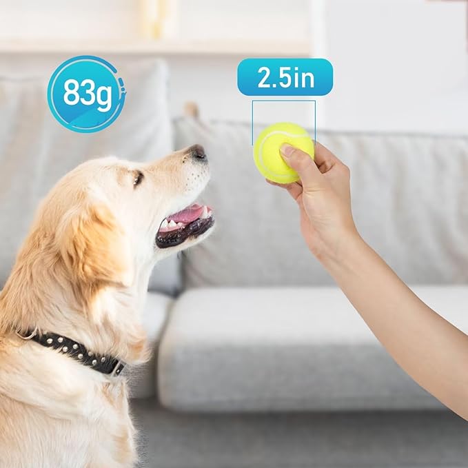 Prime Pets Tennis Balls for Dogs 3 Pack 2.5”, Durable Dog Toys for Training, Fetch & Outdoor Play, Squeaky Balls for Dogs Small and Medium with High Bounce, Interactive Pet Fetch Ball