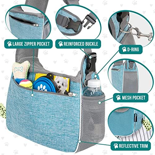PetAmi Dog Sling Carrier for Small Dogs, Hands Free Crossbody Carrier, Blue - Image 4