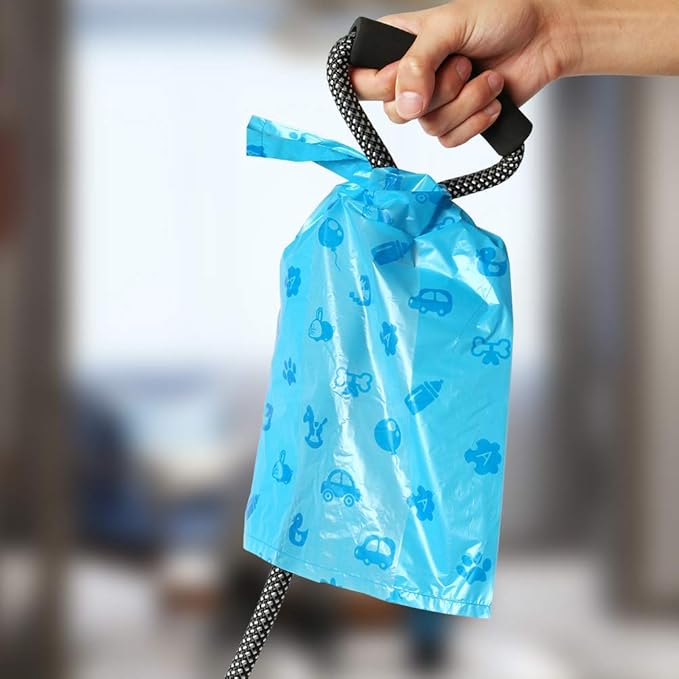 Dog poop bag 100 Counts Biodegradable Poop Bags | Dog Waste Bags, Unscented with Easy-tie Handles Poop Bags for Dogs, Eco-Friendly, Leak Proof, Easy Open, 7.3x 14.5 Inches