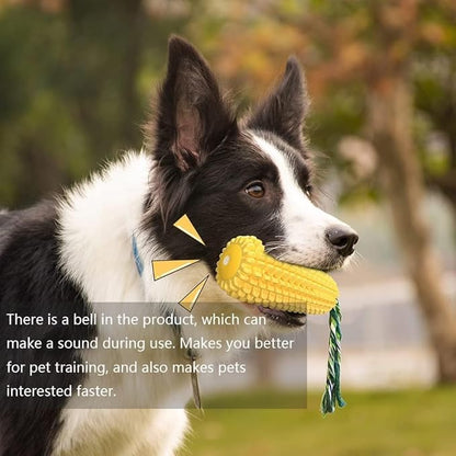 Interactive Squeaky Dog Chew Toy - Cleans Dogs Teeth - Tough and Durable for Aggressive Chewers, Suitable for Small, Medium, and Large Breeds. Features Chew Corn Stick Design